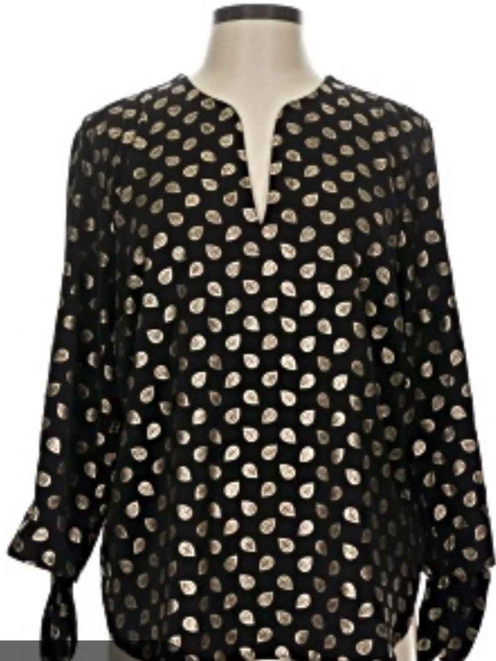 Michael Kors Black Tunic with Gold Metallic Dot Pattern